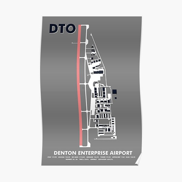 DTO Denton Enterprise Airport Art Poster