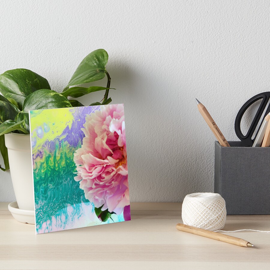 Abstract Painting-Pink Peony-Art and Nature Art Board Print