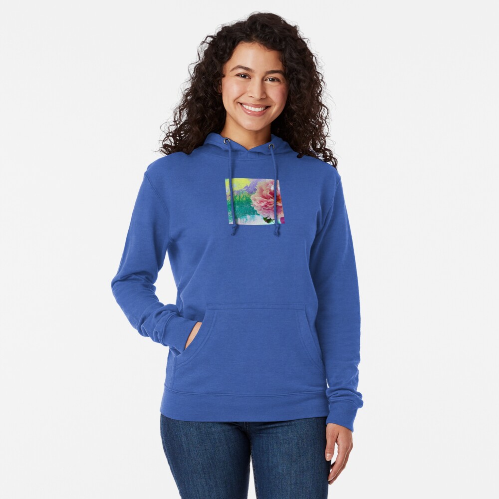 Abstract Painting-Pink Peony-Art and Nature Lightweight Hoodie
