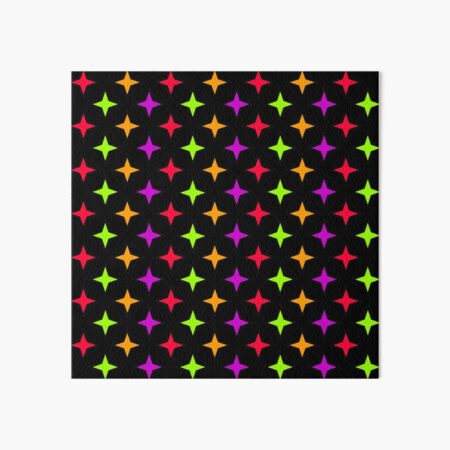 Color star pattern on black background Art Board Print