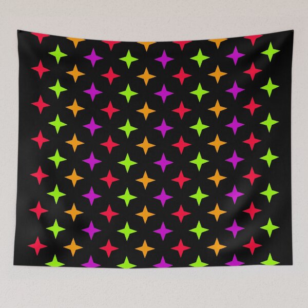 Item preview, Color star pattern on black background designed and sold by Stéphane  Thirion.