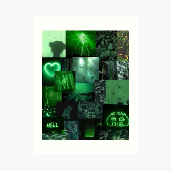Dark Green Aesthetic collage Art Board Print for Sale by kasiacaine