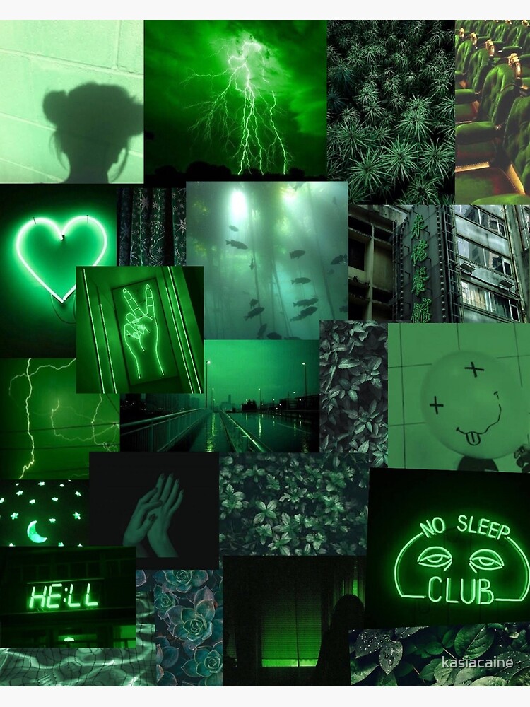 Neon Green Aesthetic Collage - estamosaguantados
