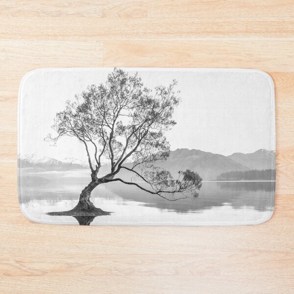 Item preview, Black and White Landscape Wanaka Tree New Zealand designed and sold by ind3finite.