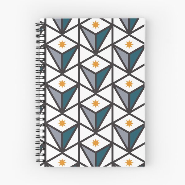 Item preview, Reverse Pyramid Star Pattern – Teal & Orange designed and sold by RoguePatterns.