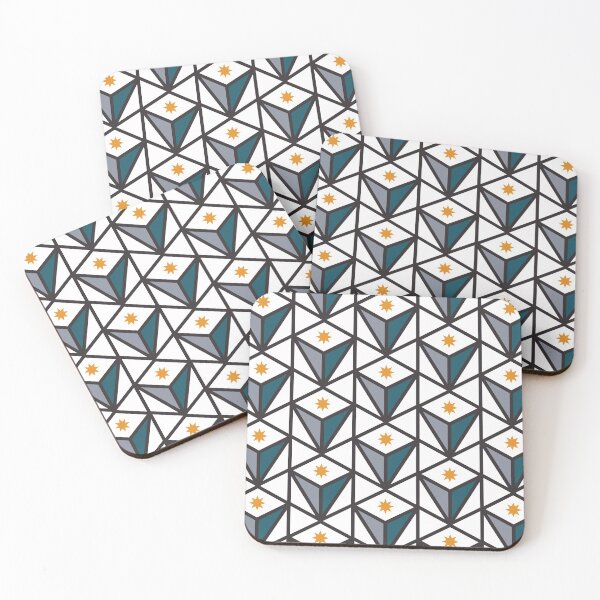 Item preview, Reverse Pyramid Star Pattern – Teal & Orange designed and sold by RoguePatterns.