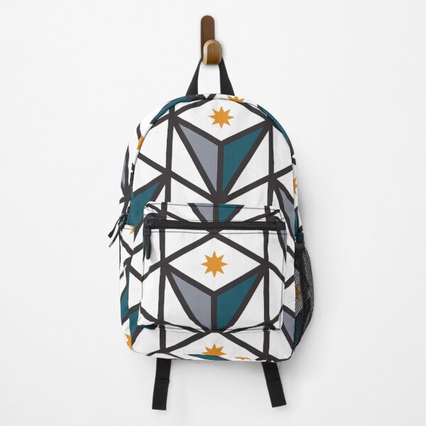 Item preview, Reverse Pyramid Star Pattern – Teal & Orange designed and sold by RoguePatterns.