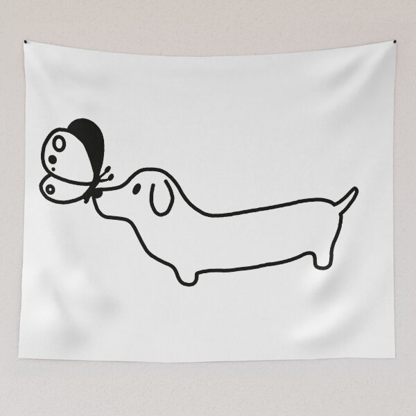 Item preview, Cartoon Wiener Dog and Butterfly designed and sold by MillerDesigns.