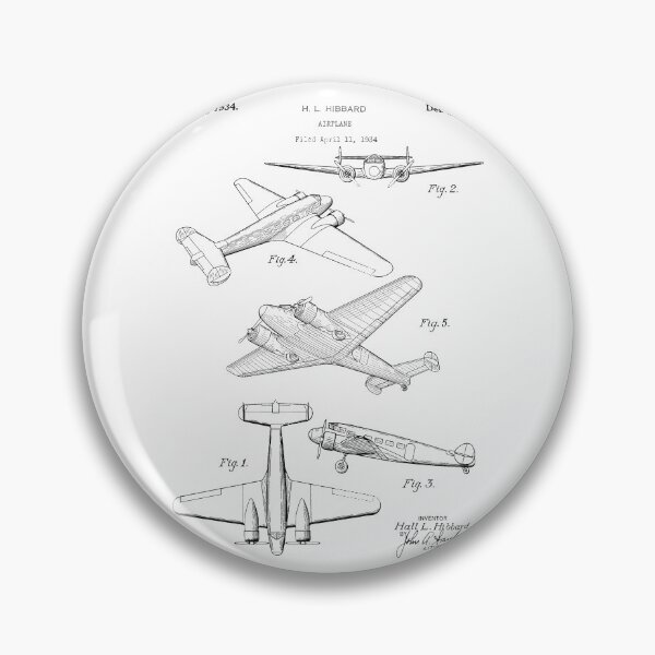 Item preview, Airplane 1934 patent black designed and sold by InkedArtPrints.