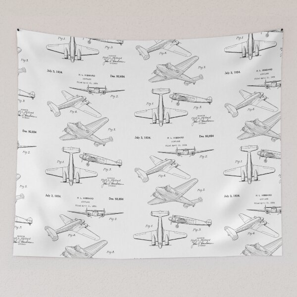 Item preview, Airplane 1934 patent black designed and sold by InkedArtPrints.