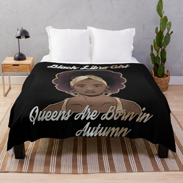 Item preview, Black Libra Queens are Born in Autumn African American Girl Portrait designed and sold by dreamofdenim.
