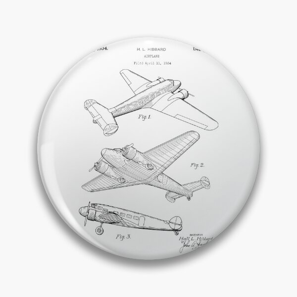 Item preview, Airplane 1934 patent black designed and sold by InkedArtPrints.