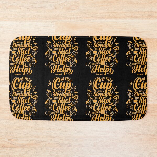 Item preview, He Fills My Cup With Strength But Coffee Helps Yellow designed and sold by GravitiTees.