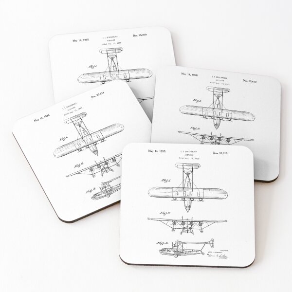 Item preview, Airplane 1935 patent black designed and sold by InkedArtPrints.