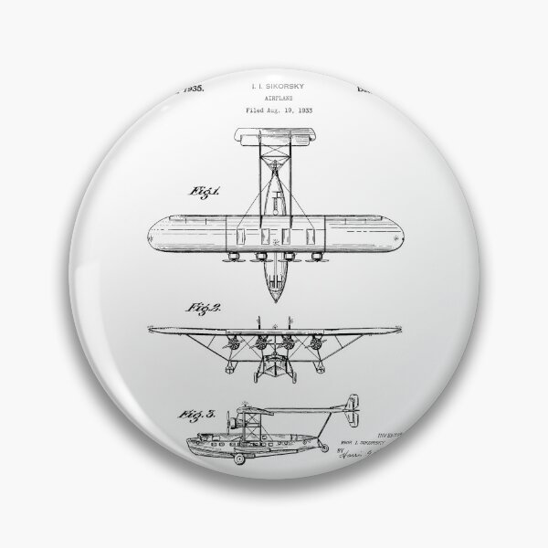 Item preview, Airplane 1935 patent black designed and sold by InkedArtPrints.