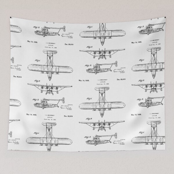 Item preview, Airplane 1935 patent black designed and sold by InkedArtPrints.