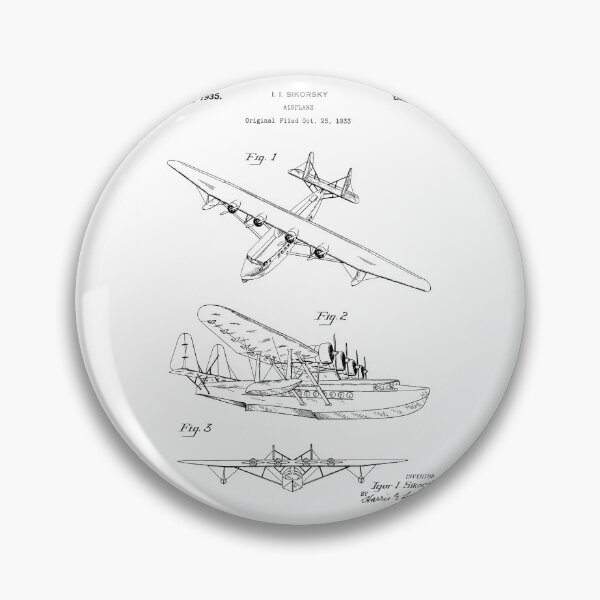 Item preview, Airplane 1935 patent black designed and sold by InkedArtPrints.