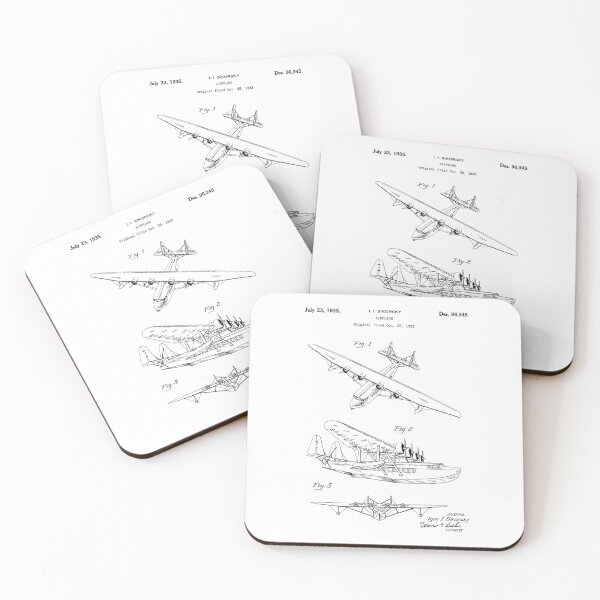 Item preview, Airplane 1935 patent black designed and sold by InkedArtPrints.
