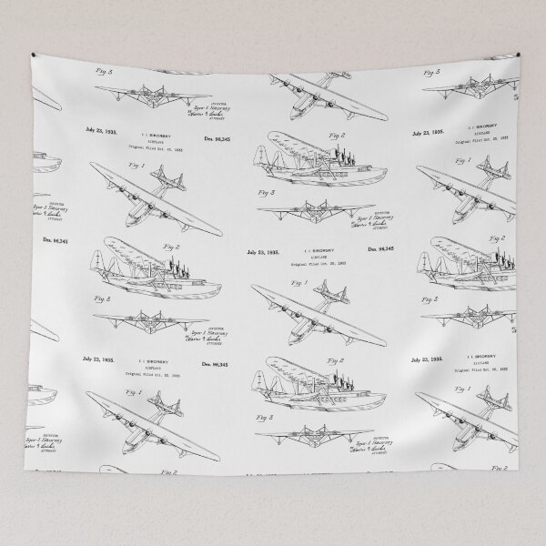 Item preview, Airplane 1935 patent black designed and sold by InkedArtPrints.