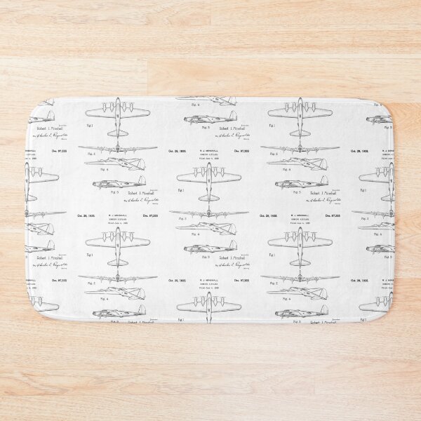 Item preview, Bomber airplane 1935 patent black designed and sold by InkedArtPrints.