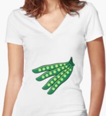 Vegetables beans organic garden Women's Fitted V-Neck T-Shirt