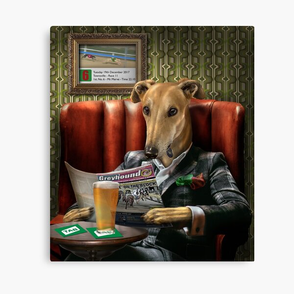Greyhound Dog Portrait - Rusty Canvas Print