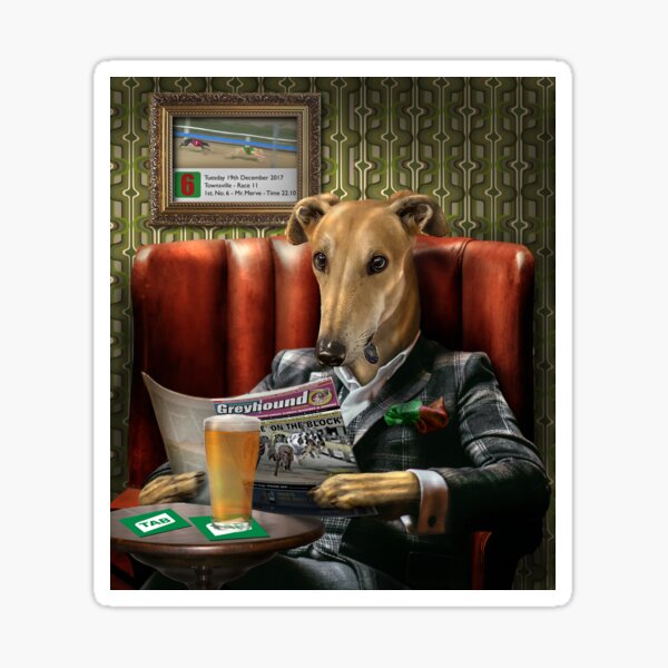 Greyhound Dog Portrait - Rusty Sticker