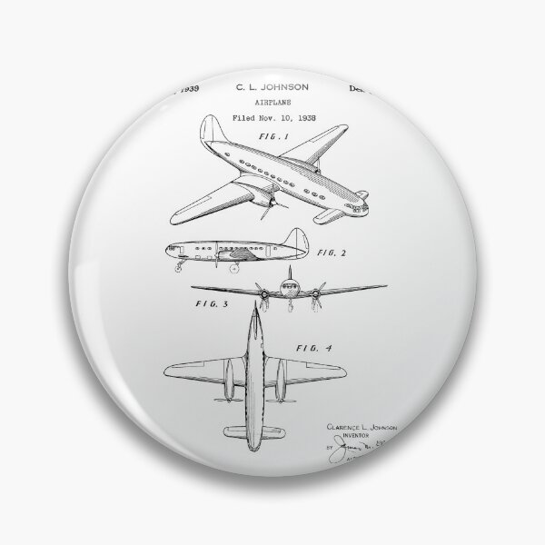 Item preview, Airplane 1939 patent black designed and sold by InkedArtPrints.