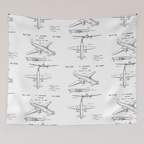 Item preview, Airplane 1939 patent black designed and sold by InkedArtPrints.