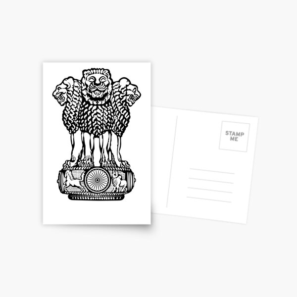 Here is my hand drawing of the state emblem of India. Took me 1 and a half  days to do this... : r/Emblems
