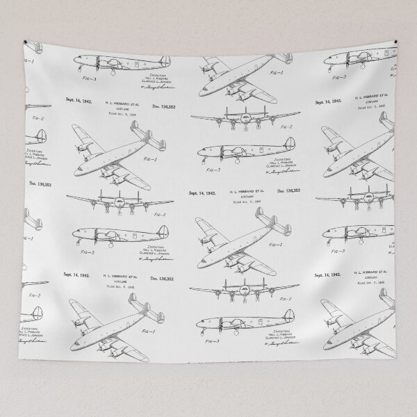 Item preview, Airplane 1943 patent black designed and sold by InkedArtPrints.