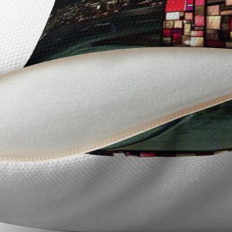 Alternate view of Stained Glass House- Brooklyn Bridge Park-Tom Fruin's Art Installation Throw Pillow