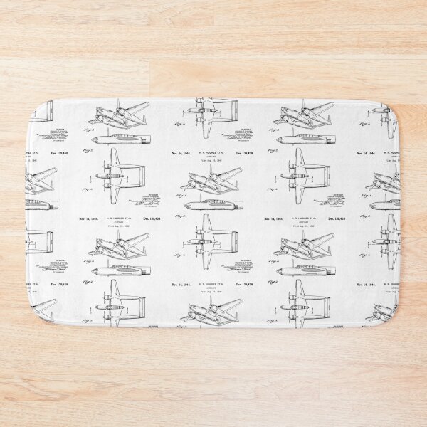 Item preview, Hughes Airplane 1944 patent black designed and sold by InkedArtPrints.