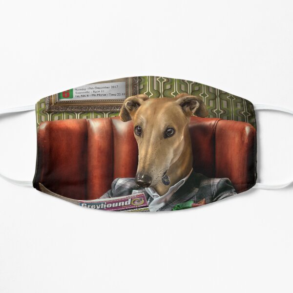 Greyhound Dog Portrait - Rusty Flat Mask