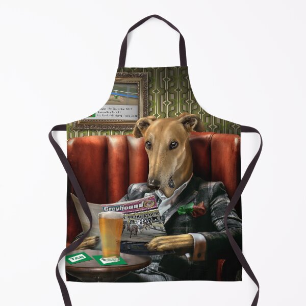 Greyhound Dog Portrait - Rusty Apron
