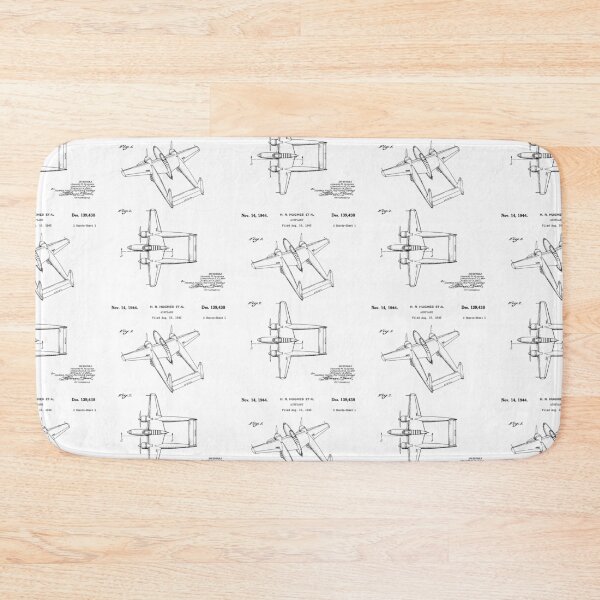 Item preview, Hughes Airplane 1944 patent black designed and sold by InkedArtPrints.