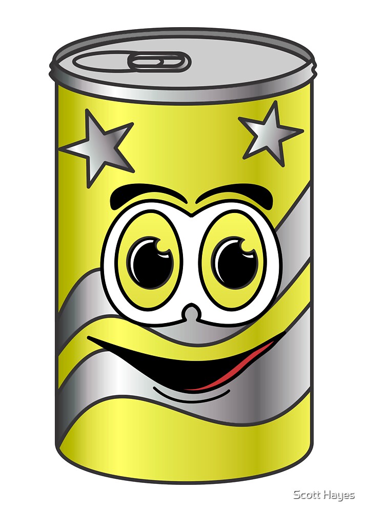 "Yellow Soda Can Cartoon" by Graphxpro | Redbubble