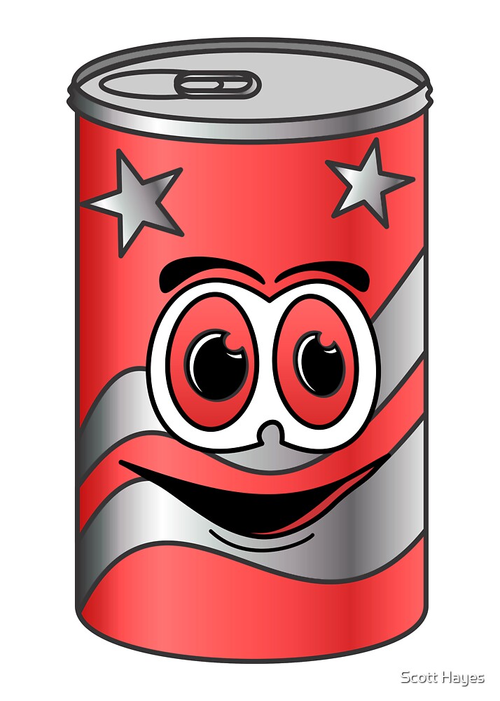 "Red Soda Can Cartoon" by Graphxpro | Redbubble