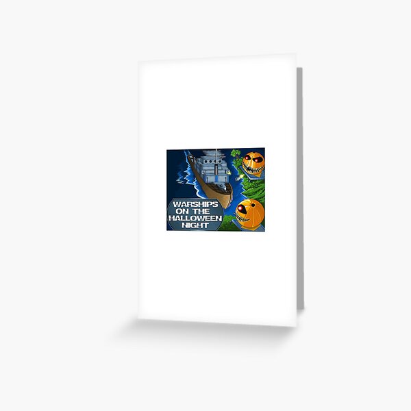 Warships On The Halloween Night Game Greeting Card