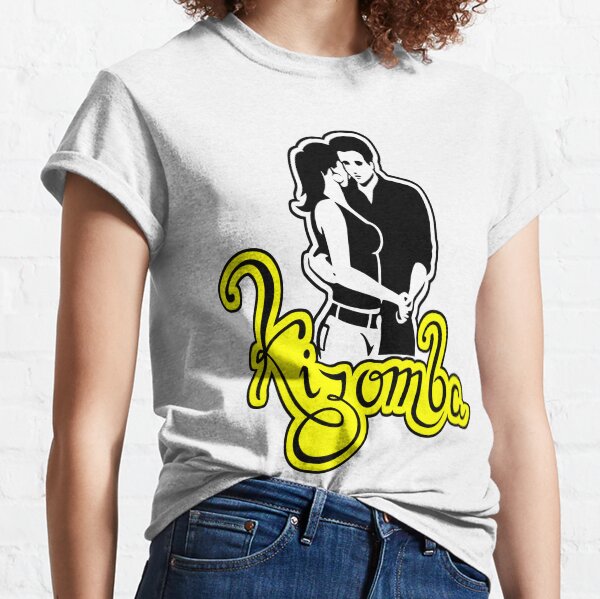 Kizomba - Pareja Amarilla Con Contorno Negro Camiseta clásica