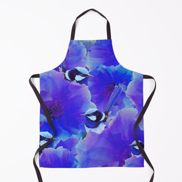 Item preview, Bluetiful - Spot the Wren - Blossom Floral & Blue Wren Behind Black designed and sold by CheckOutOz.