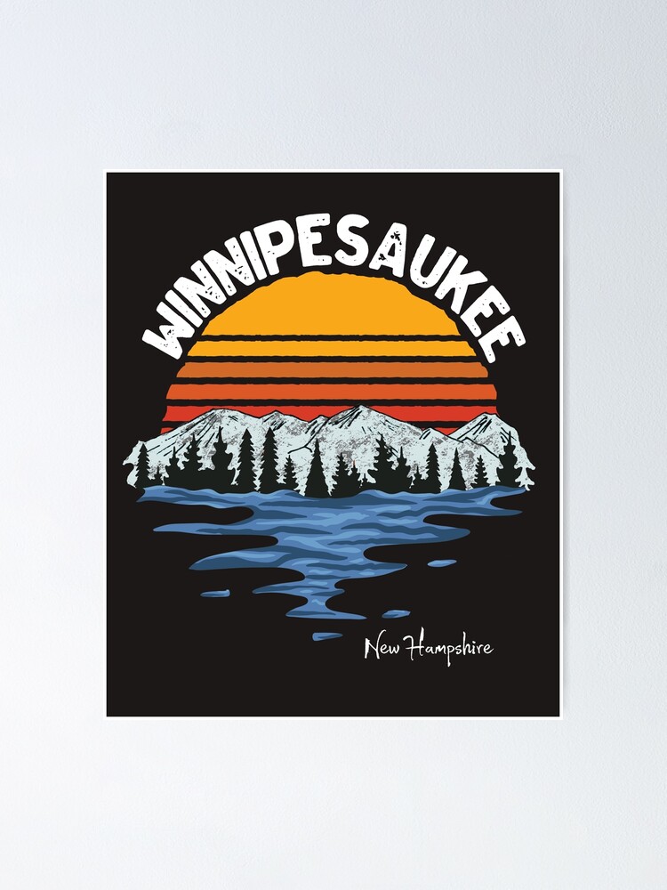 Vintage Lake Winnipesaukee New Hampshire Souvenir Poster for Sale