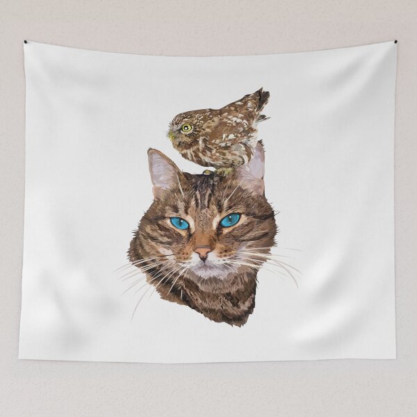 Item preview, Cat and owl designed and sold by obscurite.