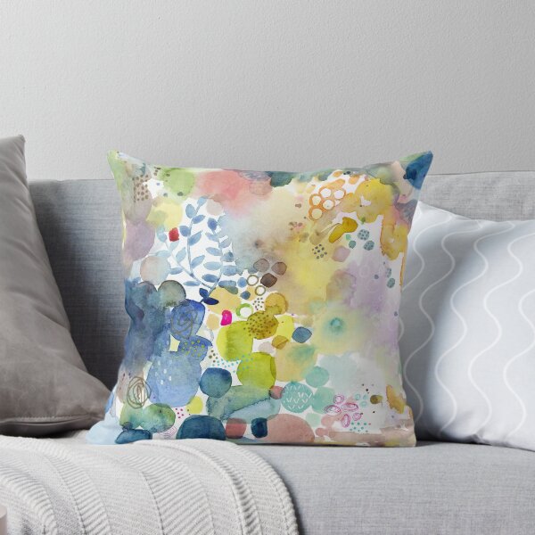 Abstract watercolor Throw Pillow
