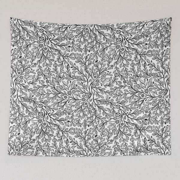 Item preview, Vintage Spring Leaves - Black and White designed and sold by Sketchbook Designs.
