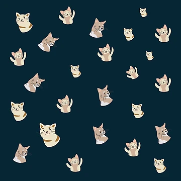 Artwork thumbnail, Random Cute Cat Pattern by Rohith Augustine