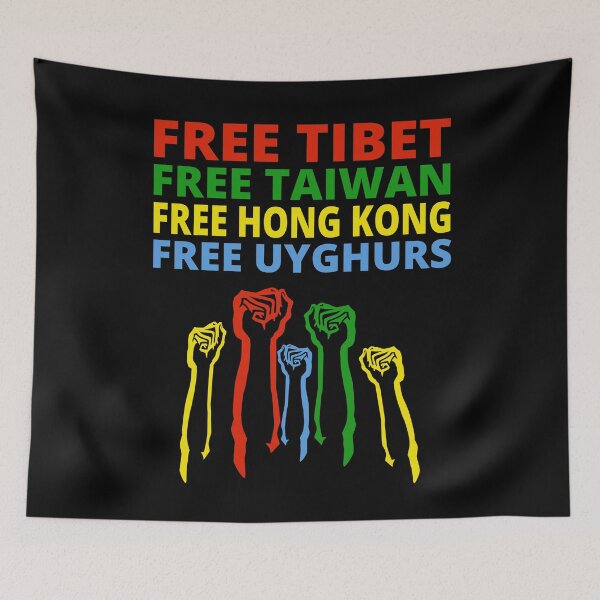 Item preview, FREE TIBET FREE TAIWAN FREE HONG KONG FREE UYGHURS PROTEST designed and sold by ProgressiveMob.