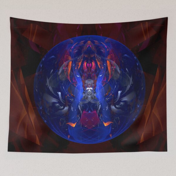 Item preview, Fractal Glowing Red Planet Space Ship  designed and sold by IssyDesigns.