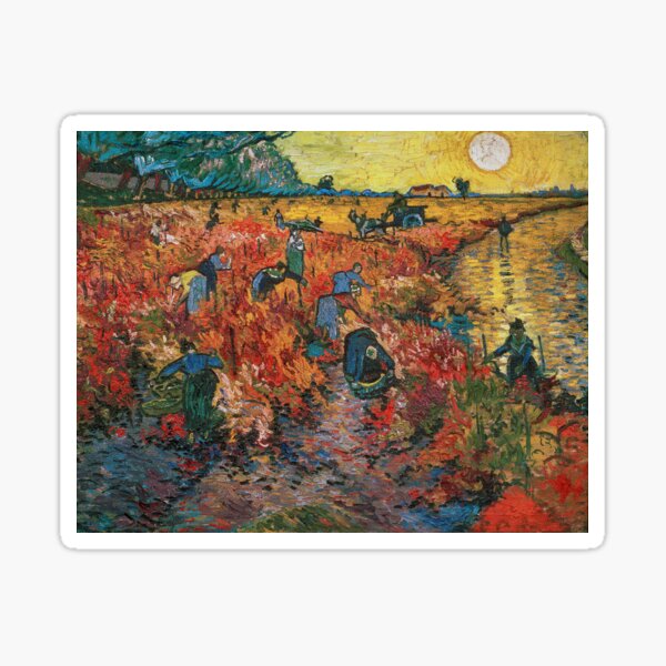 The Red Vineyards near Arles by Vincent van Gogh Sticker
