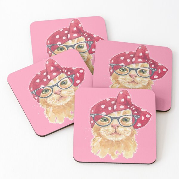 Item preview, Cat Wearing Eyeglasses Illustration designed and sold by KawaiiGlobal.